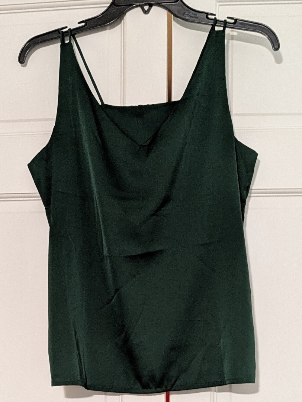Emerald Green Satin V-Neck Cami Tank Top